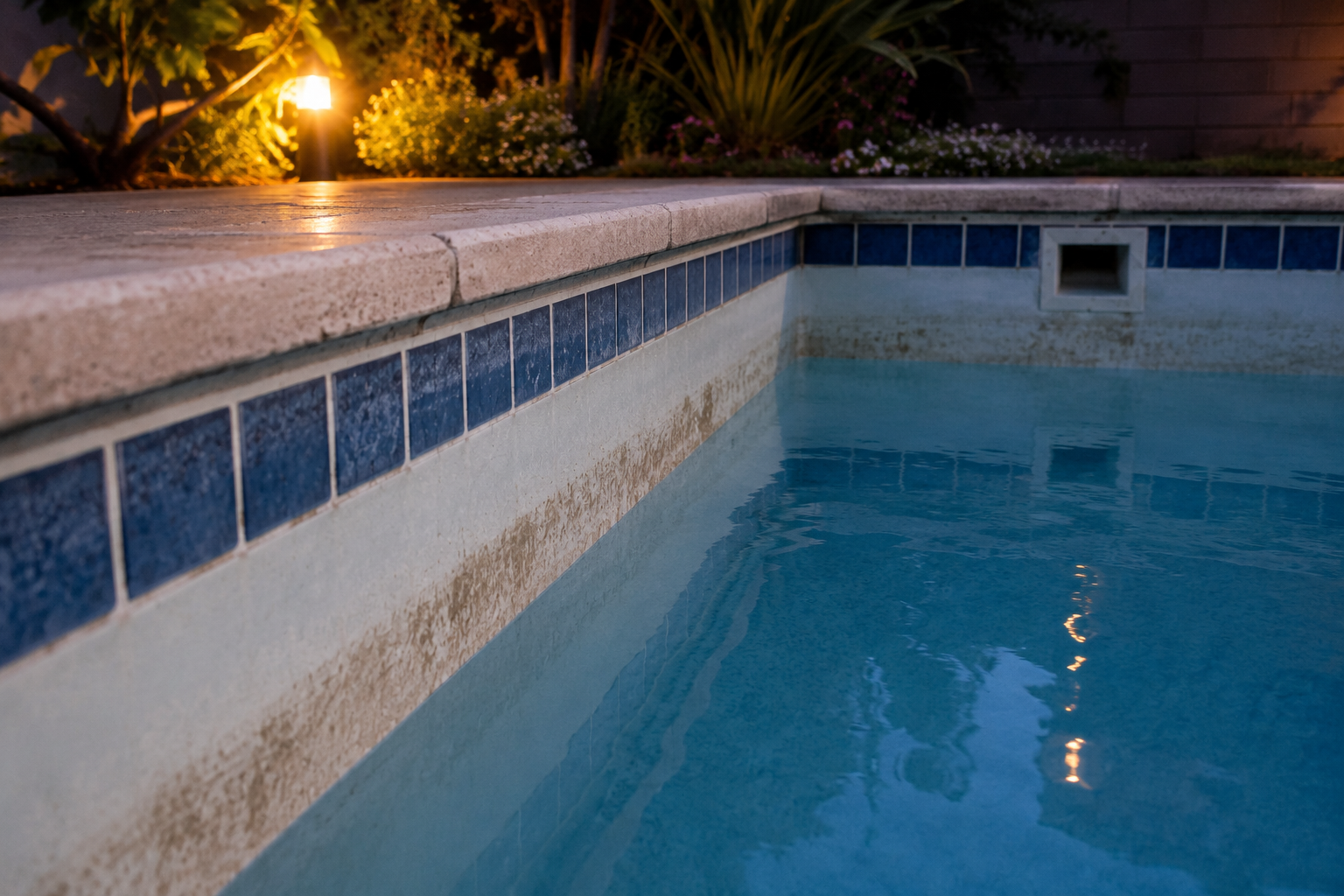 Evening glow by the pool edge